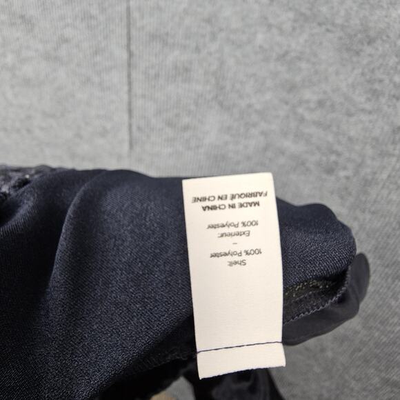 Cinq à Sept Pants Womens Medium Satin Drawstring Tapered Leg Dressy Comfort Navy - Picture 9 of 9